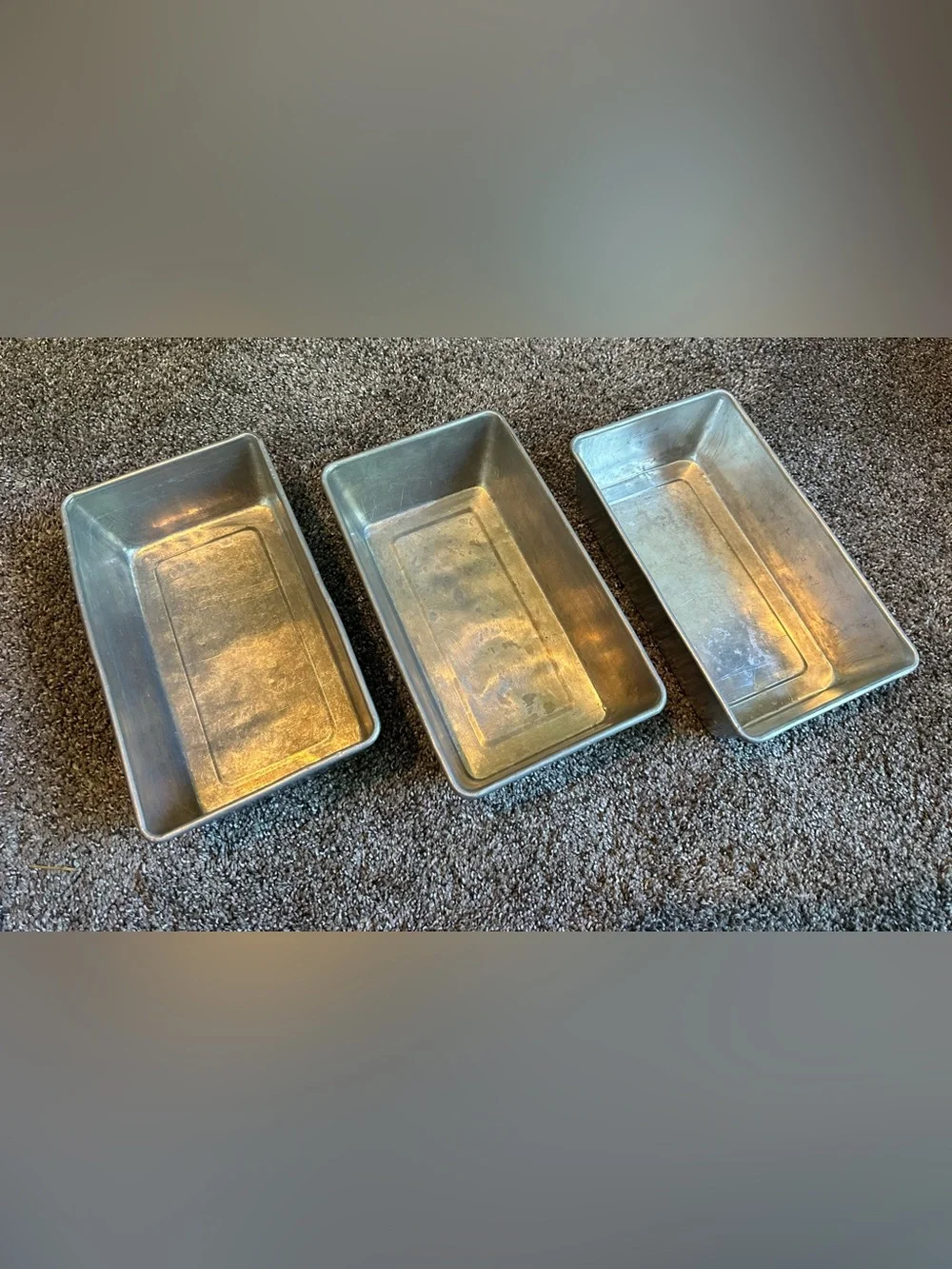 Loaf Pans Metal Vintage Set of 3